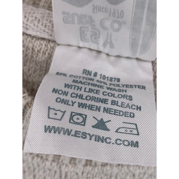 ESY SURF CO Men's Beige Knit Embroidered Portland Maine Crewneck Sweater SZ S - Picture 10 of 10